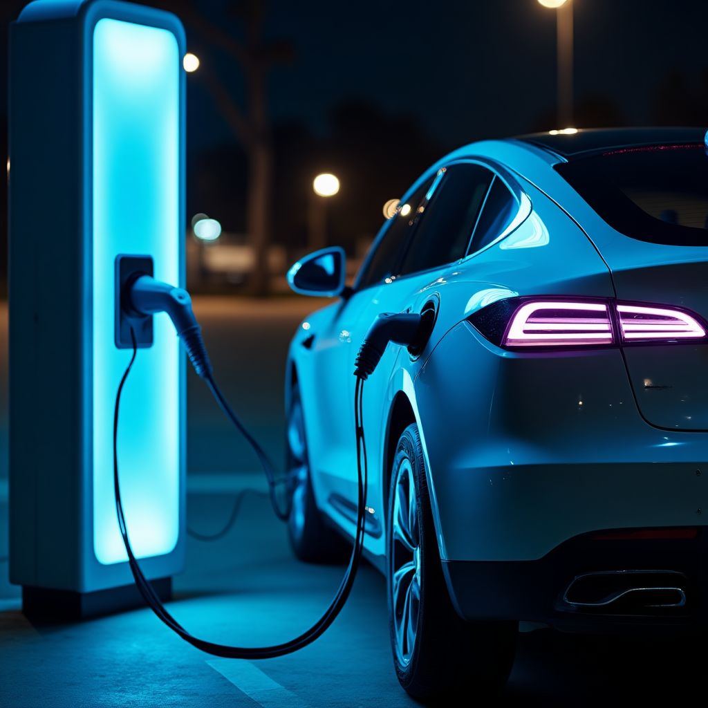 Coche eléctrico cargando